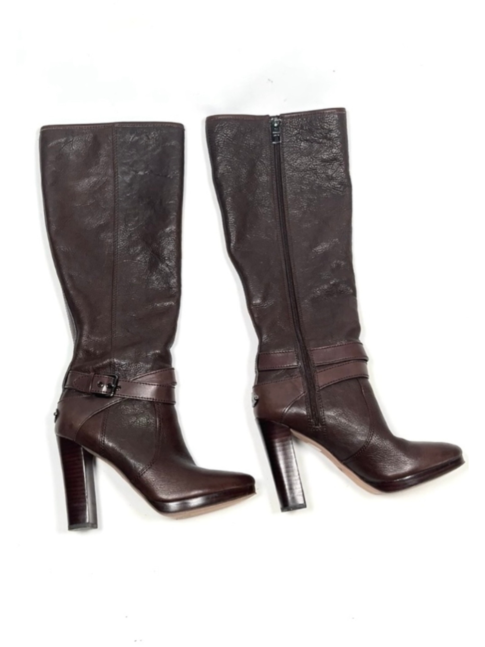 Coach Womans Boots Brown Leather Heeled Boots Size 6.5 Leather